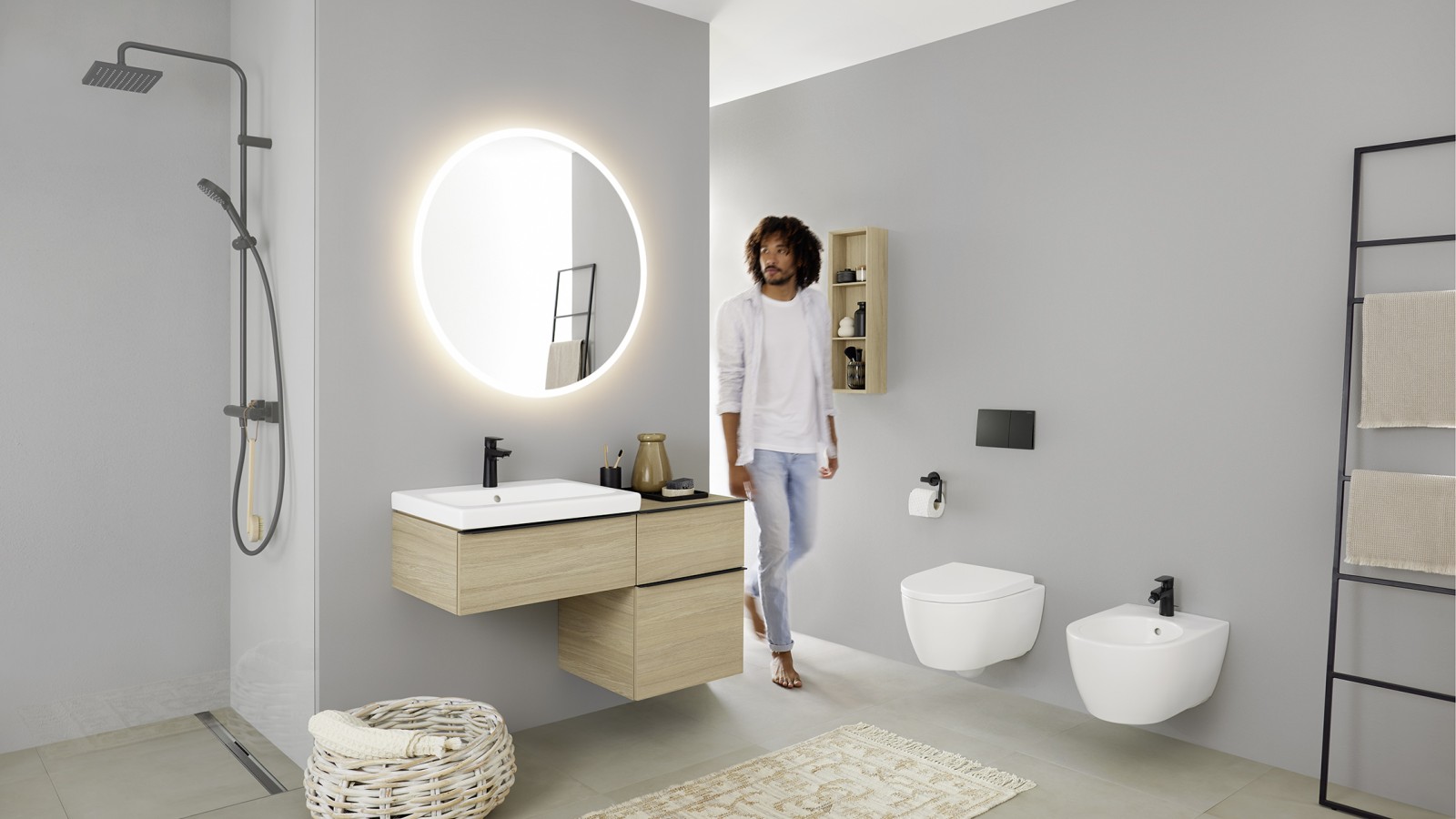 Movement and circulation areas must be taken into account when planning a sanitary room