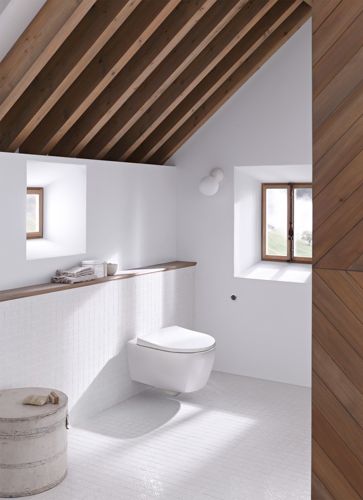 Bathroom with a sloped ceiling Bathroom with a sloped ceiling
