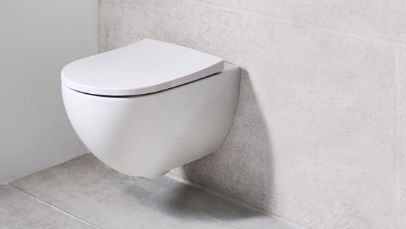 Wall-hung WC for uninterrupted floor cleaning Wall-hung WC for uninterrupted floor cleaning