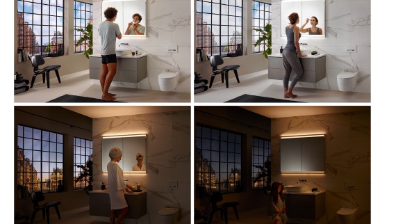 Different lighting moods in the bathroom with the Geberit ComfortLight lighting concept (© Geberit) Different lighting moods in the bathroom with the Geberit ComfortLight lighting concept (© Geberit)