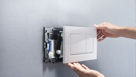 Pllaka e aktivizimit e bardhë Sigma20 (© Geberit)