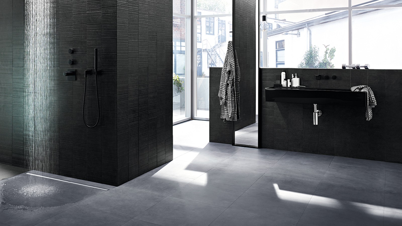 Bathroom with Geberit shower channel CleanLine Bathroom with Geberit shower channel CleanLine
