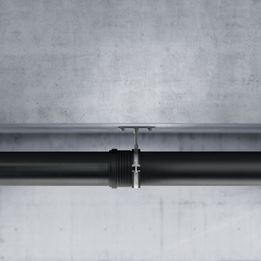 Installed Geberit Silent-PP pipe Installed Geberit Silent-PP pipe