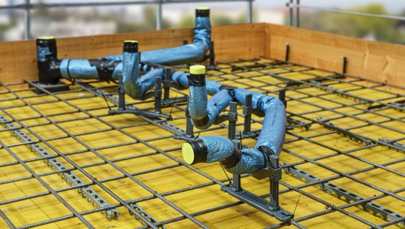 Përdorimi i Geberit Silent-db20 në pllaka betoni me mbështetëse betoni të derdhur