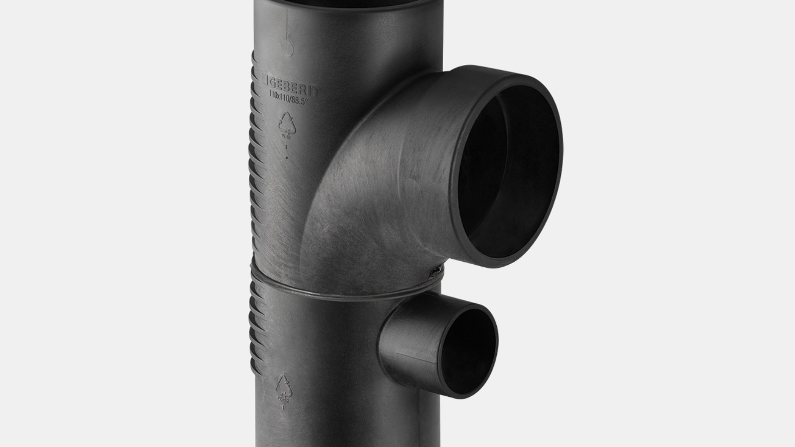 Pjesë lidhëse e degëzuar e kombinuar Geberit Silent-db20 88,5°, hyrje e harkuar