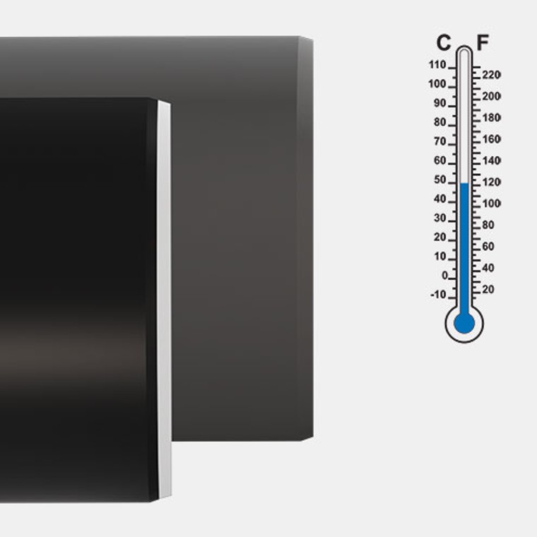 Geberit Silent-PP ofron rezistencë të shkëlqyer ndaj temperaturës falë zgjerimit të ulët linear të materialit PP-MD.