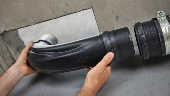 Tub drenazhi që kursen hapësirë Geberit Silent-Pro SuperTube