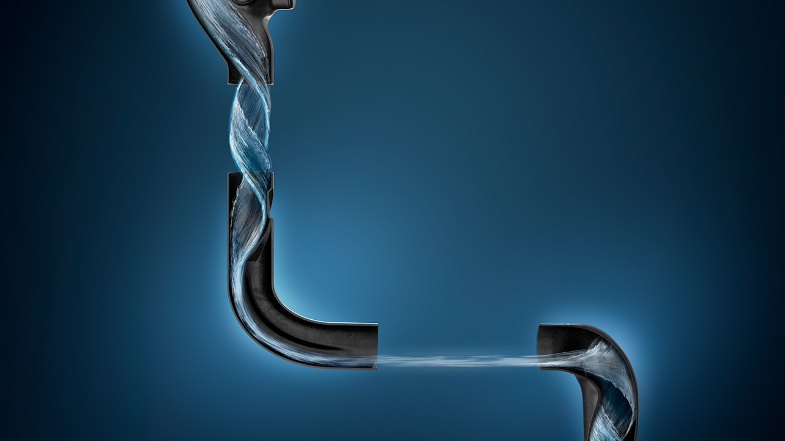 Visualization of space saved with Geberit SuperTube