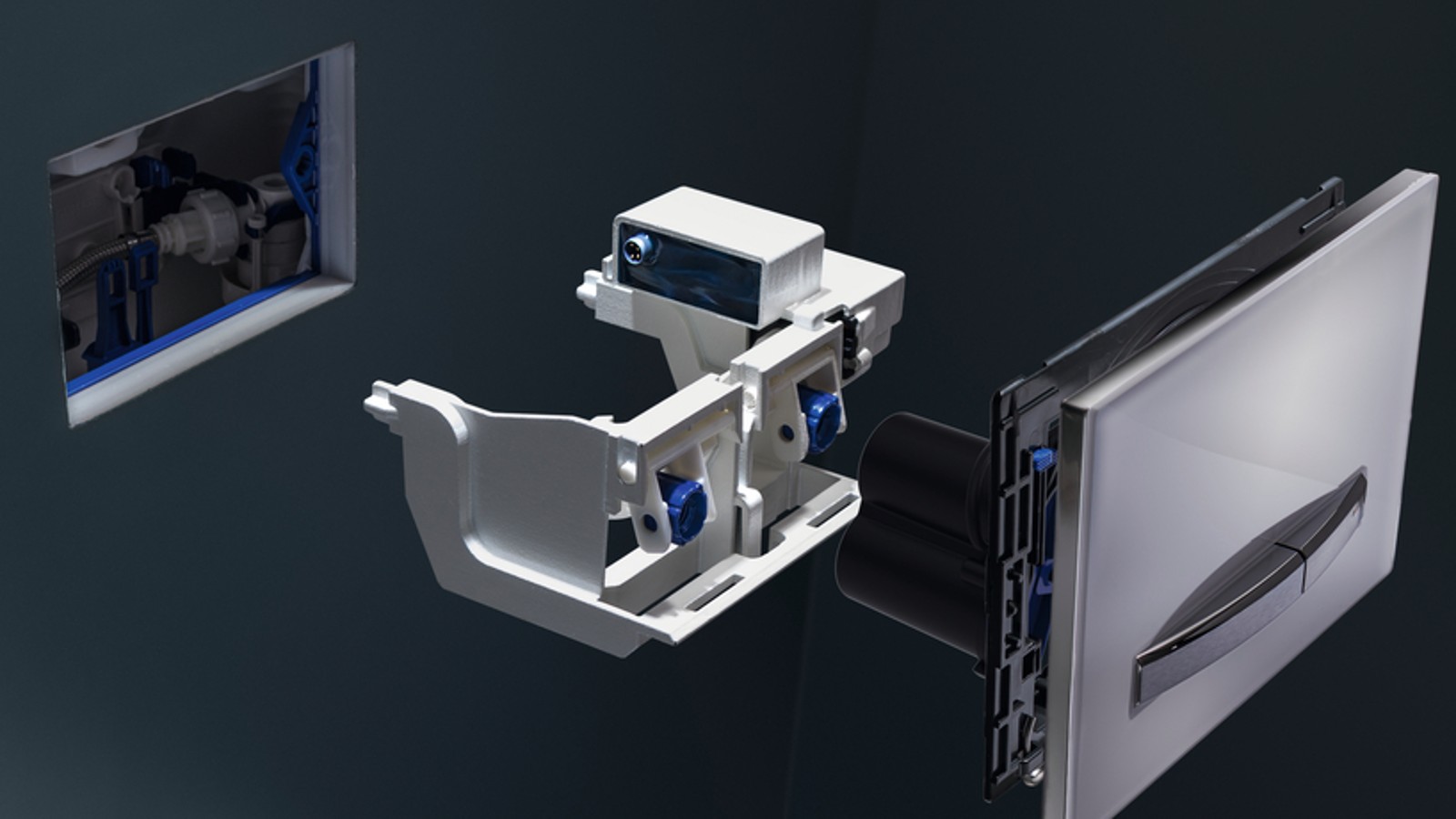 Njësia e shpëlarjes sanitare me intervale Geberit mund të instalohet lehtësisht në çdo cisternë të mbuluar Geberit Sigma 12 cm