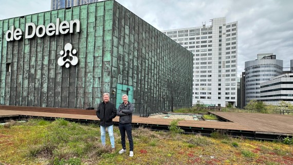 The two architects Dave Hoffers (right) and Carlo Bes at De Doelen The two architects Dave Hoffers (right) and Carlo Bes at De Doelen