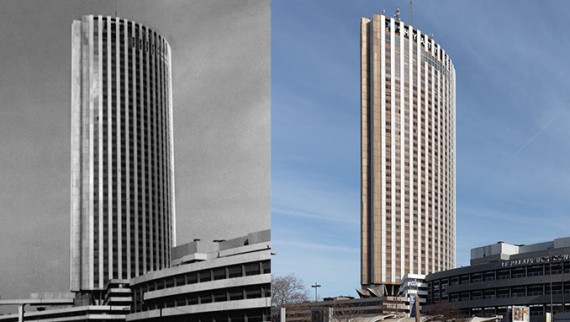 The exterior of the concrete look hotel complex has hardly changed to this day (© Daniel Osso) The exterior of the concrete look hotel complex has hardly changed to this day (© Daniel Osso)