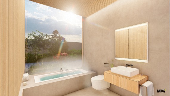 One should feel a sense of calm and serenity in the 6 square meters bathroom (© Bjerg Arkitektur) One should feel a sense of calm and serenity in the 6 square meters bathroom (© Bjerg Arkitektur)