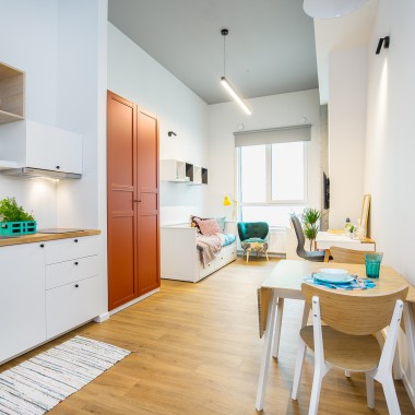 Space for everything you need: a single room at LivinnX (© Jaroslaw Kakal/Geberit) Space for everything you need: a single room at LivinnX (© Jaroslaw Kakal/Geberit)