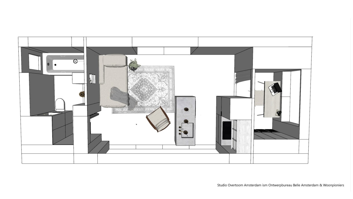 Illustration Tiny House (© Woonpioniers) Illustration Tiny House (© Woonpioniers)