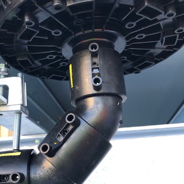 Geberit know-how in practice: The Pluvia roof drainage system (©Geberit) Geberit know-how in practice: The Pluvia roof drainage system (©Geberit)