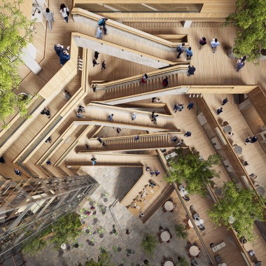 The heart of the new headquarters is the atrium, an inner courtyard around which stairs and lifts lead to the upper floors (©Foster&Partners) The heart of the new headquarters is the atrium, an inner courtyard around which stairs and lifts lead to the upper floors (©Foster&Partners)