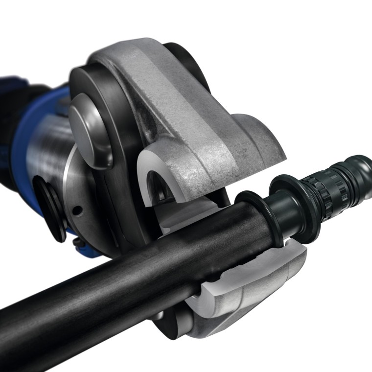 Çelës presimi Geberit Mepla pa nevojë mirëmbajtjeje Dizajn i përshtatur i çelësit të presimit dhe pjesës lidhëse Mepla.