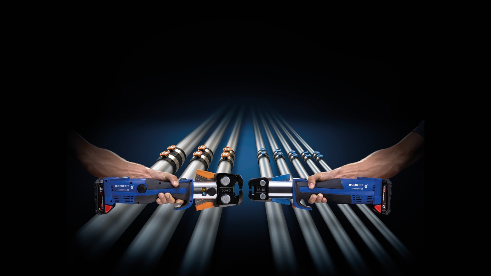 Kodim me ngjyra për përshtatjen e çelësit presues me dimensionet e pjesëve lidhëse Geberit FlowFit