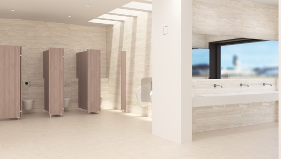Sanitary room in non-residential construction (© Geberit)