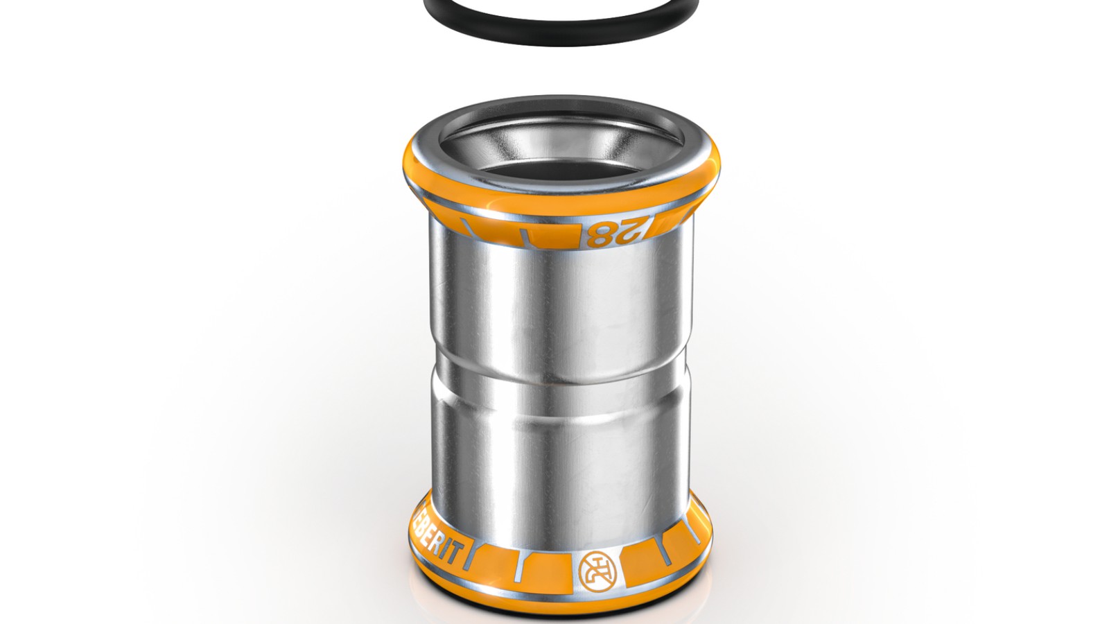 Pjesë lidhëse Geberit Mapress Therm me tregues presimi portokalli