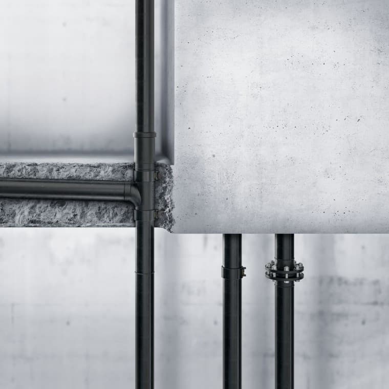 Geberit PE mund të vendoset gjithashtu në beton Geberit PE mund të vendoset gjithashtu në beton