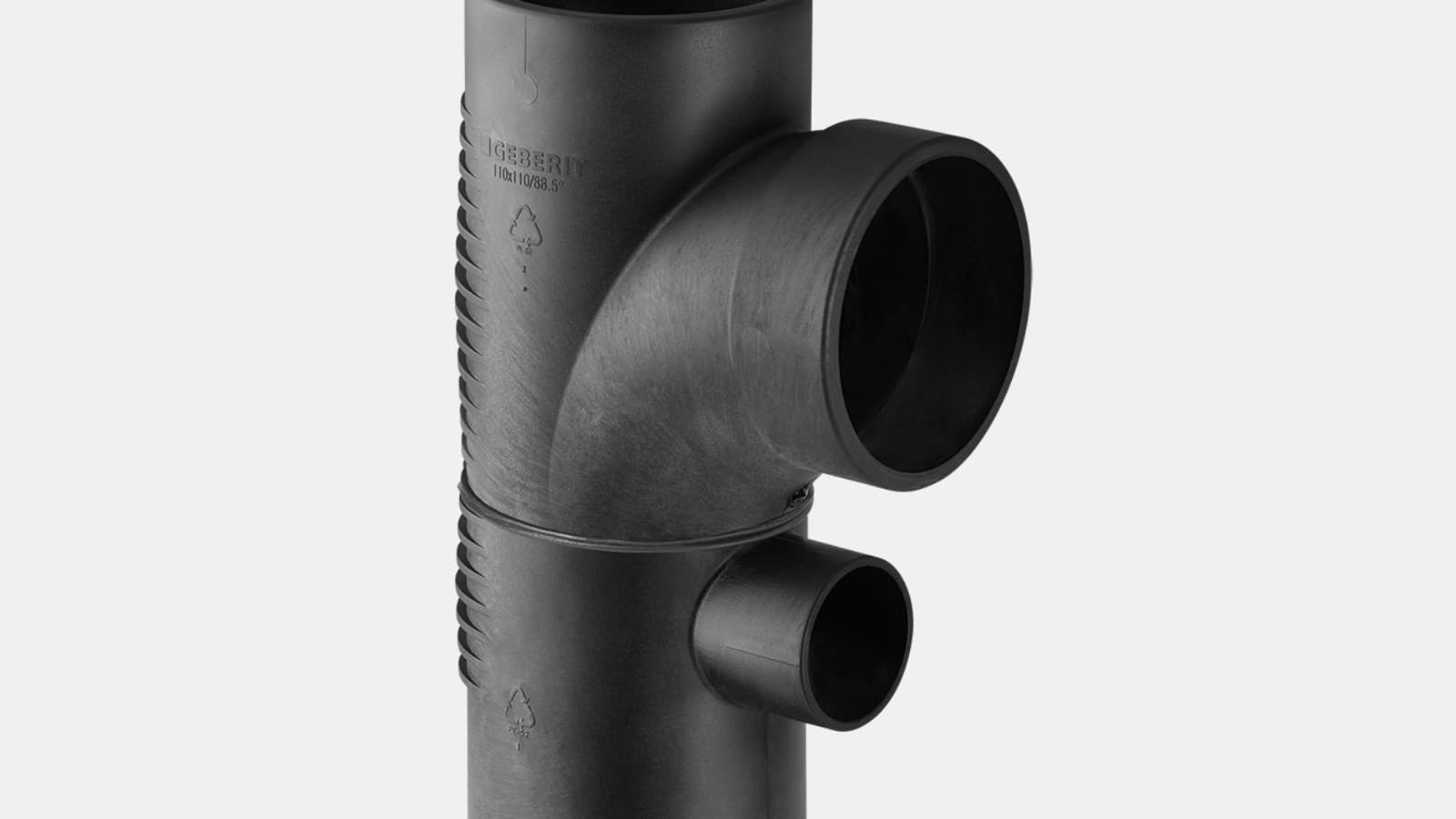 Pjesë lidhëse e degëzuar e kombinuar Geberit Silent-db20 88,5°, hyrje e harkuar Pjesë lidhëse e degëzuar e kombinuar Geberit Silent-db20 88,5°, hyrje e harkuar