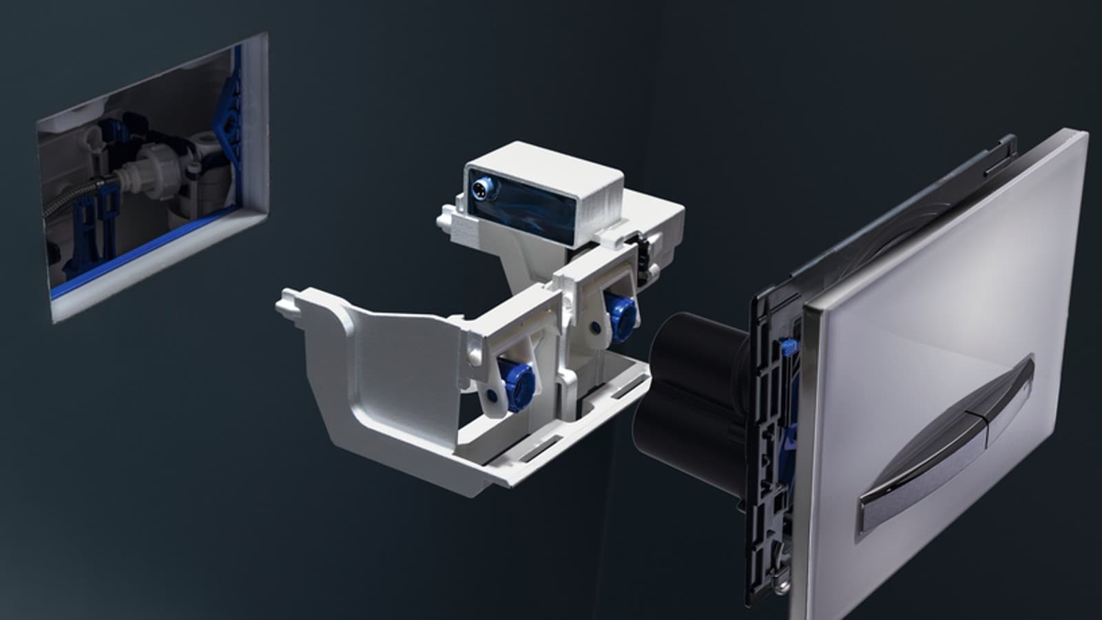 Njësia e shpëlarjes sanitare me intervale Geberit mund të instalohet lehtësisht në çdo cisternë të mbuluar Geberit Sigma 12 cm Njësia e shpëlarjes sanitare me intervale Geberit mund të instalohet lehtësisht në çdo cisternë të mbuluar Geberit Sigma 12 cm