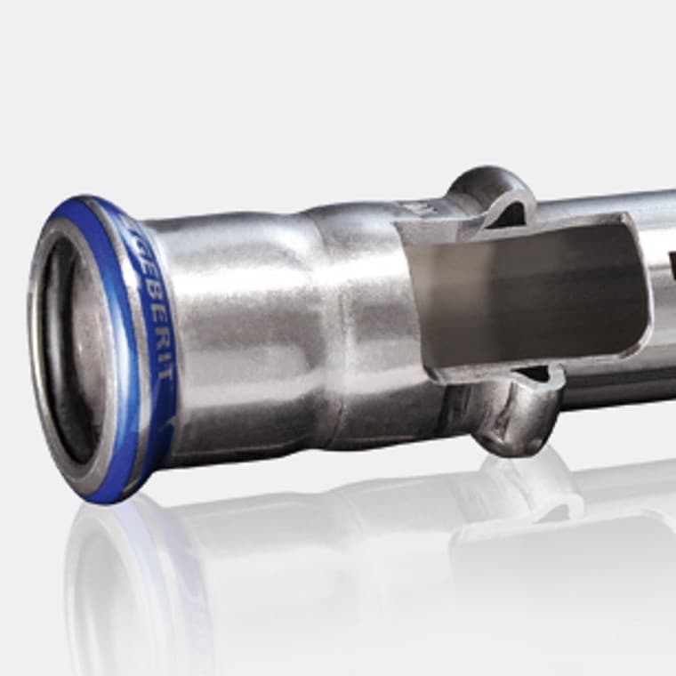 Prerje tërthore e sistemit të tubave dhe përshtatësve Geberit Mapress Stainless Steel Prerje tërthore e sistemit të tubave dhe përshtatësve Geberit Mapress Stainless Steel